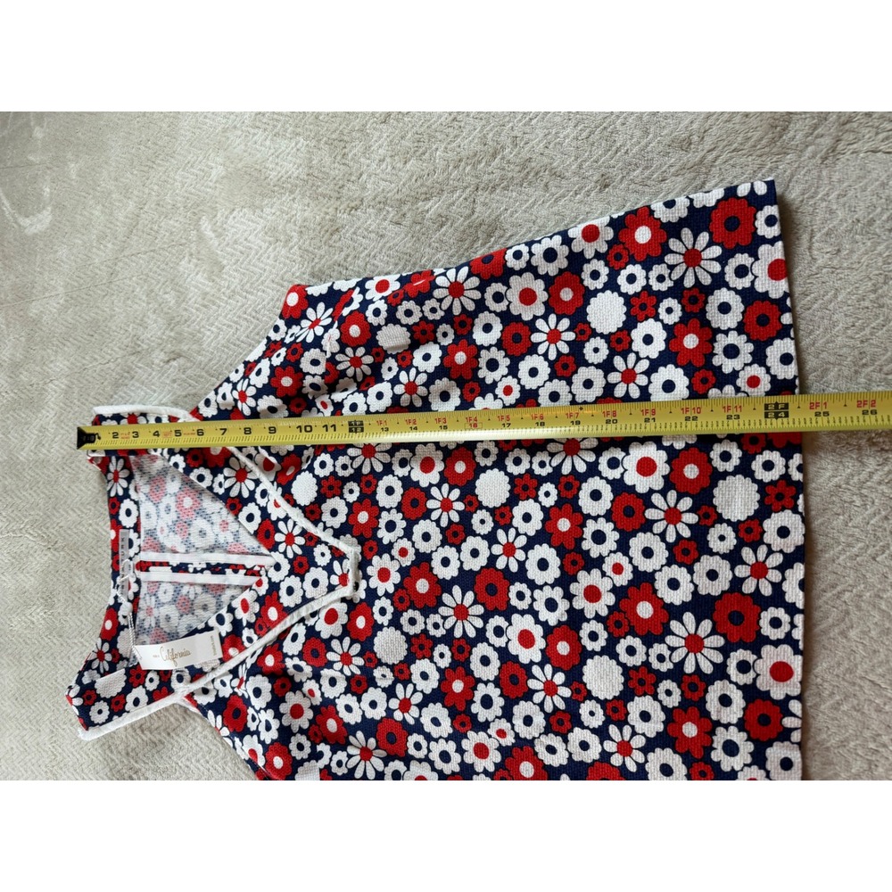 Trina Turk Womens Floral V-Neck Sleeveless Top Red White Navy Blue Size 12‎ NEW - Picture 8 of 12